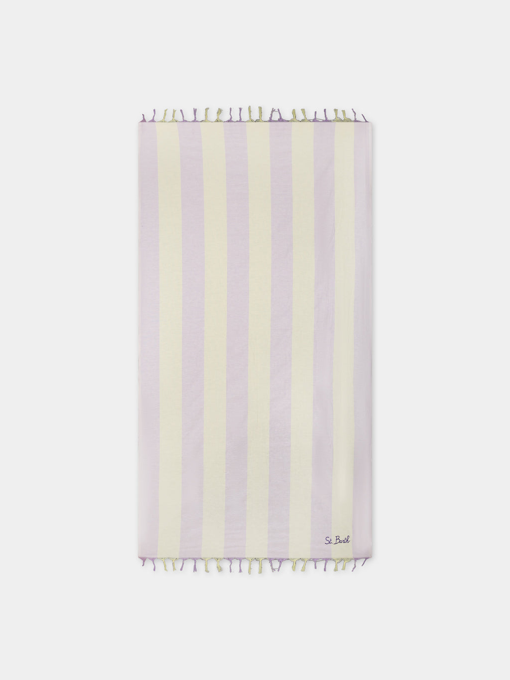 Purple beach towel for girl with logo